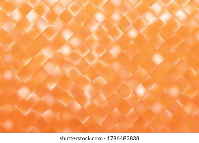 Mosaico abstracto de elementos rectangulares de malla naranja. Plantilla de fondo de degradado natural. Papel mural multicolor y borroso moderno. Ilustración vectorial eps10