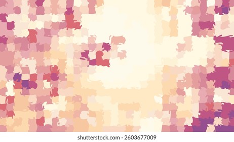 Abstract mosaic pattern background featuring a warm palette of yellow, pink, and purple hues. This design offers a textured and slightly pixelated aesthetic with a touch of contemporary flair.
