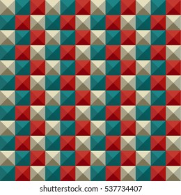 Abstract  mosaic pattern background - vector  Illustration. Textured  triangle shape  backgrounds green, red and beige.