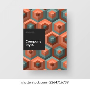 Abstraktes Mosaikmuster-Booklet-Layout. Minimalistisches Design-Vektorkonzept A4.