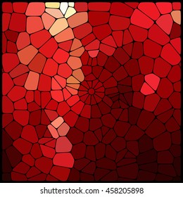 Abstract mosaic pattern consisting of geometric elements of different sizes and colors. Vector illustration. Red color. 