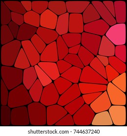 Abstract mosaic pattern consisting of red geometric elements of different sizes and colors. Vector illustration.