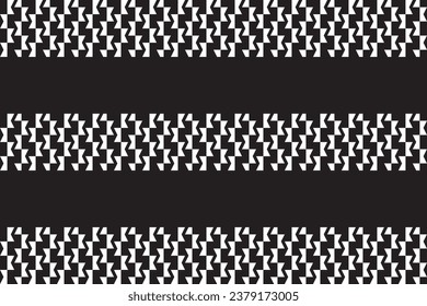 Abstract of mosaic pattern. Design border white on black background. Design print for illustration, textile, wallpaper, background. Set 9
