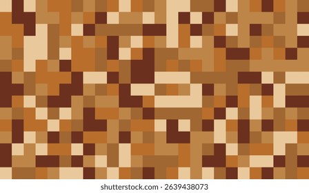 Abstract Mosaic Pattern in Earthy Tones: Modern Brown and Beige Pixelated Design for Digital Backgrounds or Seamless Tile Textures Featuring Geometric Simplicity
