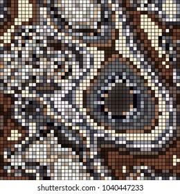 Abstract mosaic pattern formed by squares of different colors. Vector illustration in pixel art style. Colorful geometrical background