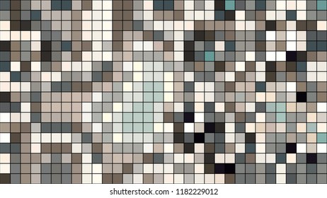 Abstract mosaic pattern formed by squares of different colors. Vector illustration in pixel art style. Colorful geometrical background.