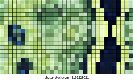 Abstract mosaic pattern formed by squares of different colors. Vector illustration in pixel art style. Colorful geometrical background.