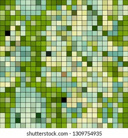 Abstract mosaic pattern formed by squares of different colors. Vector illustration in pixel art style. Colorful geometrical background.