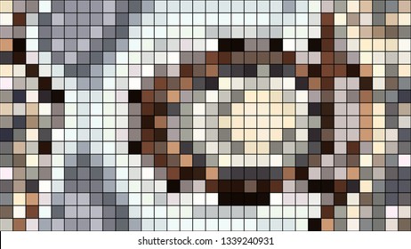 Abstract mosaic pattern formed by squares of different colors. Vector illustration in pixel art style. Colorful geometrical background.