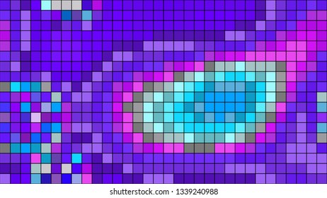 Abstract mosaic pattern formed by squares of different colors. Vector illustration in pixel art style. Colorful geometrical background.