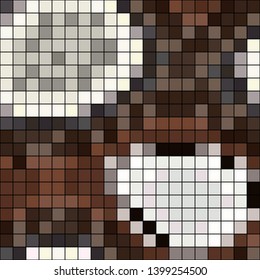 Abstract mosaic pattern formed by squares of different colors. Vector illustration in pixel art style. Colorful geometrical background.