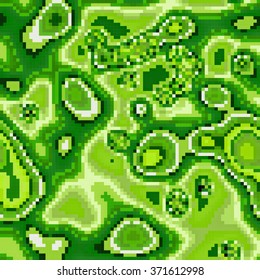 Abstract mosaic pattern formed by rectangles of different colors. Vector illustration in pixel art style