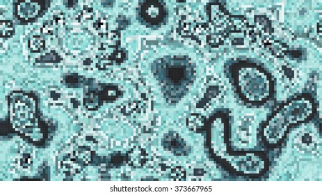 Abstract mosaic pattern formed by rectangles of different colors. Vector illustration in pixel art style