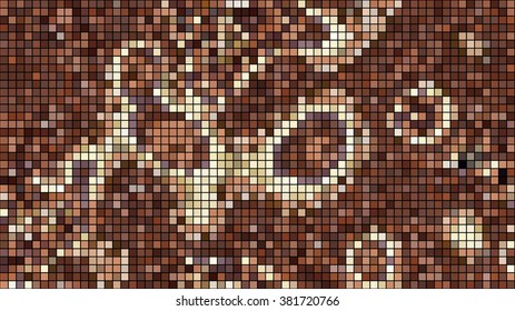 Abstract mosaic pattern formed by squares of different colors. Vector illustration in pixel art style