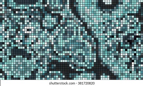 Abstract mosaic pattern formed by squares of different colors. Vector illustration in pixel art style