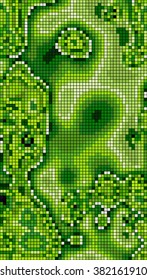 Abstract mosaic pattern formed by squares of different colors. Vector illustration in pixel art style