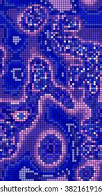 Abstract mosaic pattern formed by squares of different colors. Vector illustration in pixel art style