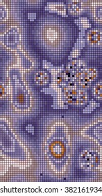 Abstract mosaic pattern formed by squares of different colors. Vector illustration in pixel art style