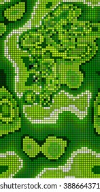 Abstract mosaic pattern formed by squares of different colors. Vector illustration in pixel art style