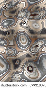 Abstract mosaic pattern formed by squares of different colors. Vector illustration in pixel art style