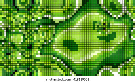 Abstract mosaic pattern formed by squares of different colors. Vector illustration in pixel art style