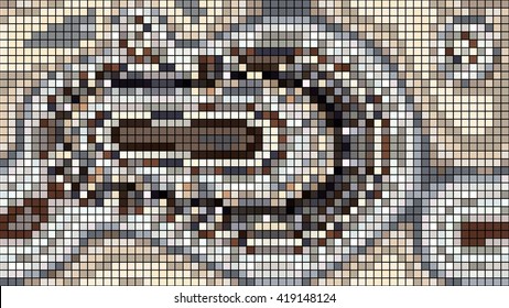 Abstract mosaic pattern formed by squares of different colors. Vector illustration in pixel art style