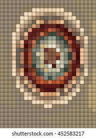 Abstract mosaic pattern formed by squares of different colors. Vector illustration in pixel art style