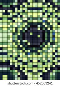 Abstract mosaic pattern formed by squares of different colors. Vector illustration in pixel art style