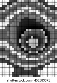 Abstract mosaic pattern formed by squares of different colors. Vector illustration in pixel art style