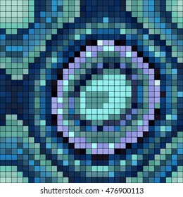 Abstract mosaic pattern formed by squares of different colors. Vector illustration in pixel art style
