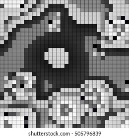 Abstract mosaic pattern formed by squares of different colors. Vector illustration in pixel art style