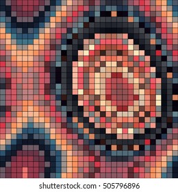 Abstract mosaic pattern formed by squares of different colors. Vector illustration in pixel art style