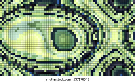 Abstract mosaic pattern formed by squares of different colors. Vector illustration in pixel art style