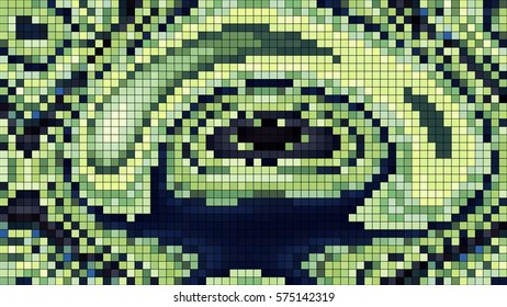 Abstract mosaic pattern formed by squares of different colors. Vector illustration in pixel art style