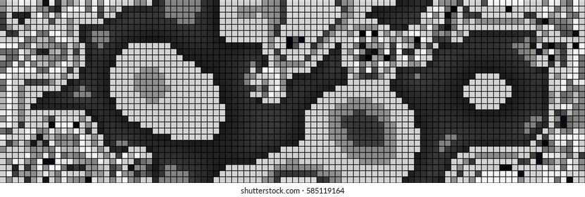 Abstract mosaic pattern formed by squares of different colors. Vector illustration in pixel art style. Suitable for use as a background of the website header