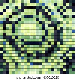 Abstract mosaic pattern formed by squares of different colors. Vector illustration in pixel art style