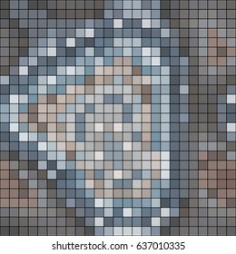 Abstract mosaic pattern formed by squares of different colors. Vector illustration in pixel art style