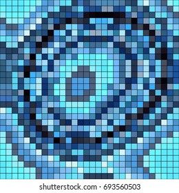 Abstract mosaic pattern formed by squares of different colors. Vector illustration in pixel art style