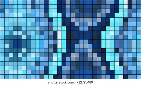 Abstract mosaic pattern formed by squares of different colors. Vector illustration in pixel art style. Colorful geometrical background