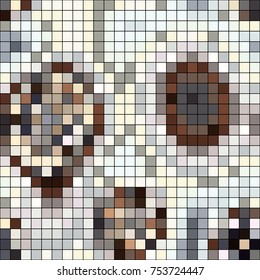 Abstract mosaic pattern formed by squares of different colors. Vector illustration in pixel art style. Colorful geometrical background