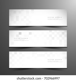 Abstract mosaic pattern headers set