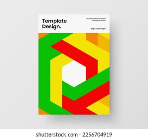 Abstract mosaic pattern journal cover template. Isolated placard design vector concept.