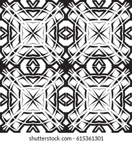 Abstract mosaic pattern. Regular ornament of geometric elements. Strict structure of squares. Seamless vector tile texture pattern in east, damascus, Islamic style.