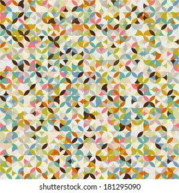 Abstract Mosaic Pattern in Retro Colors, vector background