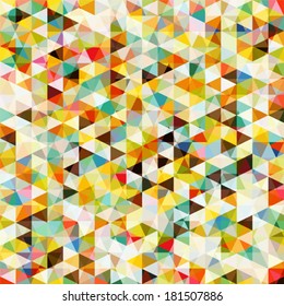 Abstract Mosaic Pattern in Retro Colors, vector background