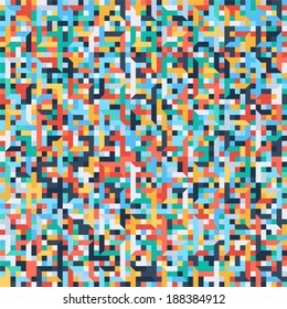 Abstract Mosaic Pattern in Retro Colors, vector background