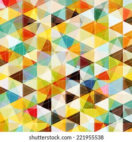 Abstract Mosaic Pattern in Retro Colors, vector background