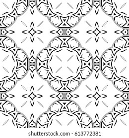 Abstract mosaic pattern. Round elements in the drawing. Regular ornament of geometric elements. Seamless vector tile texture pattern in east, damascus, Islamic style.
