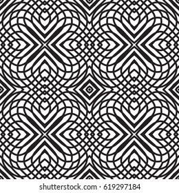 Abstract mosaic pattern. Round elements in the drawing. Regular ornament of geometric elements. Seamless vector tile texture pattern in east, damascus, Islamic style.