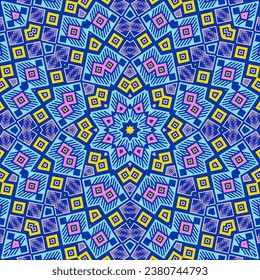 Abstract mosaic periodic pattern graphic composition. Funky wrapping print. Tribal geometrical pattern. Portugal traditional design. Royal background.